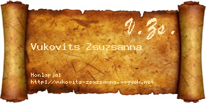 Vukovits Zsuzsanna névjegykártya